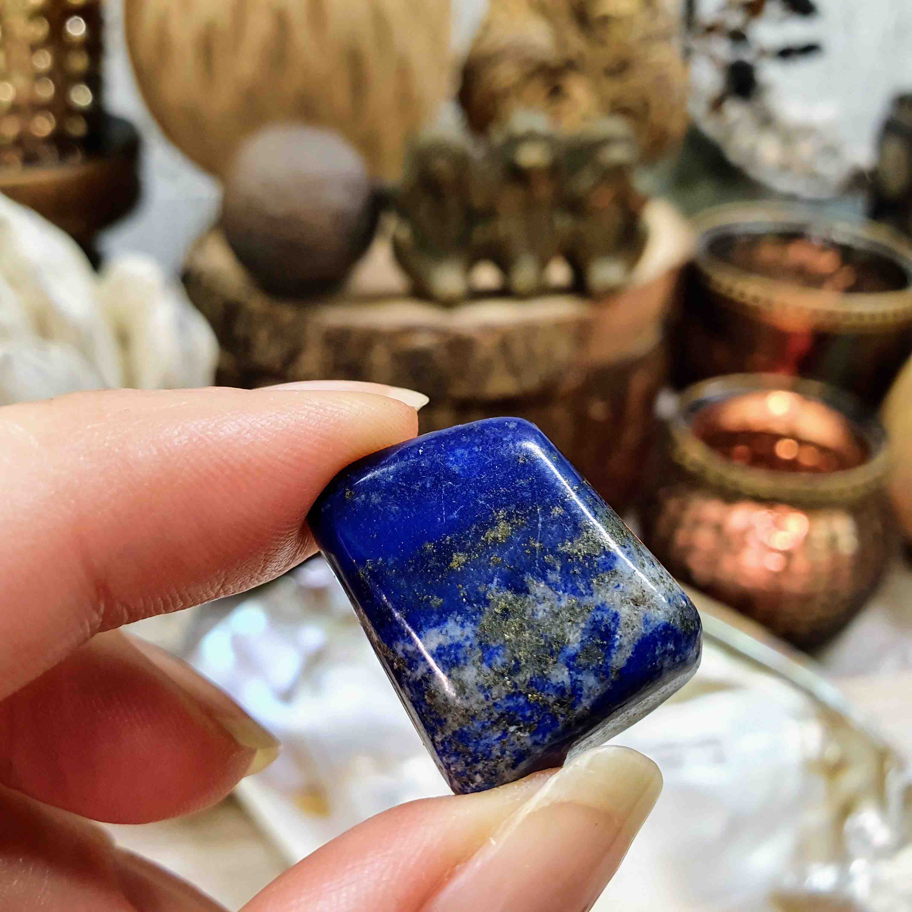 Lapis lazuli - ručně tromlovaný kámen v extra kvalitě z Afghánistánu N. 11 g