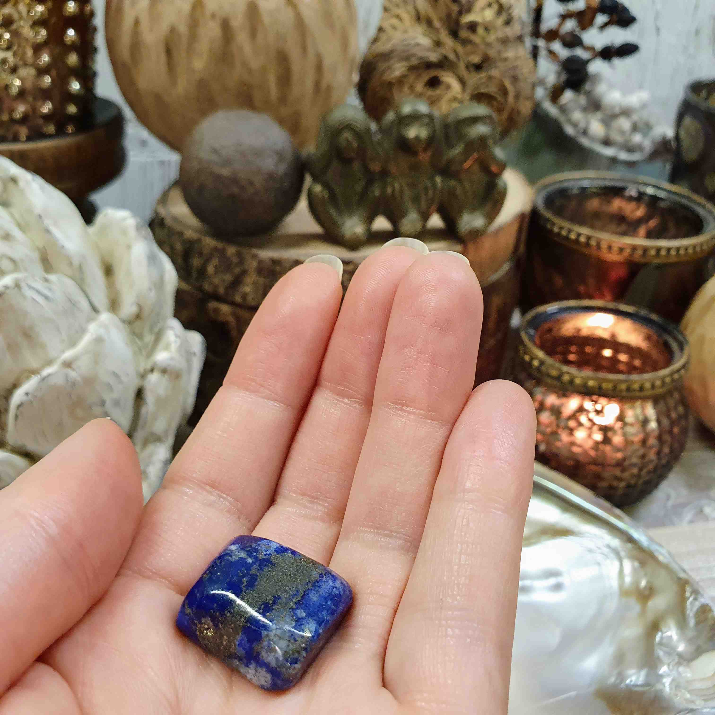 Lapis lazuli - ručně tromlovaný kámen v extra kvalitě z Afghánistánu N. 11 g