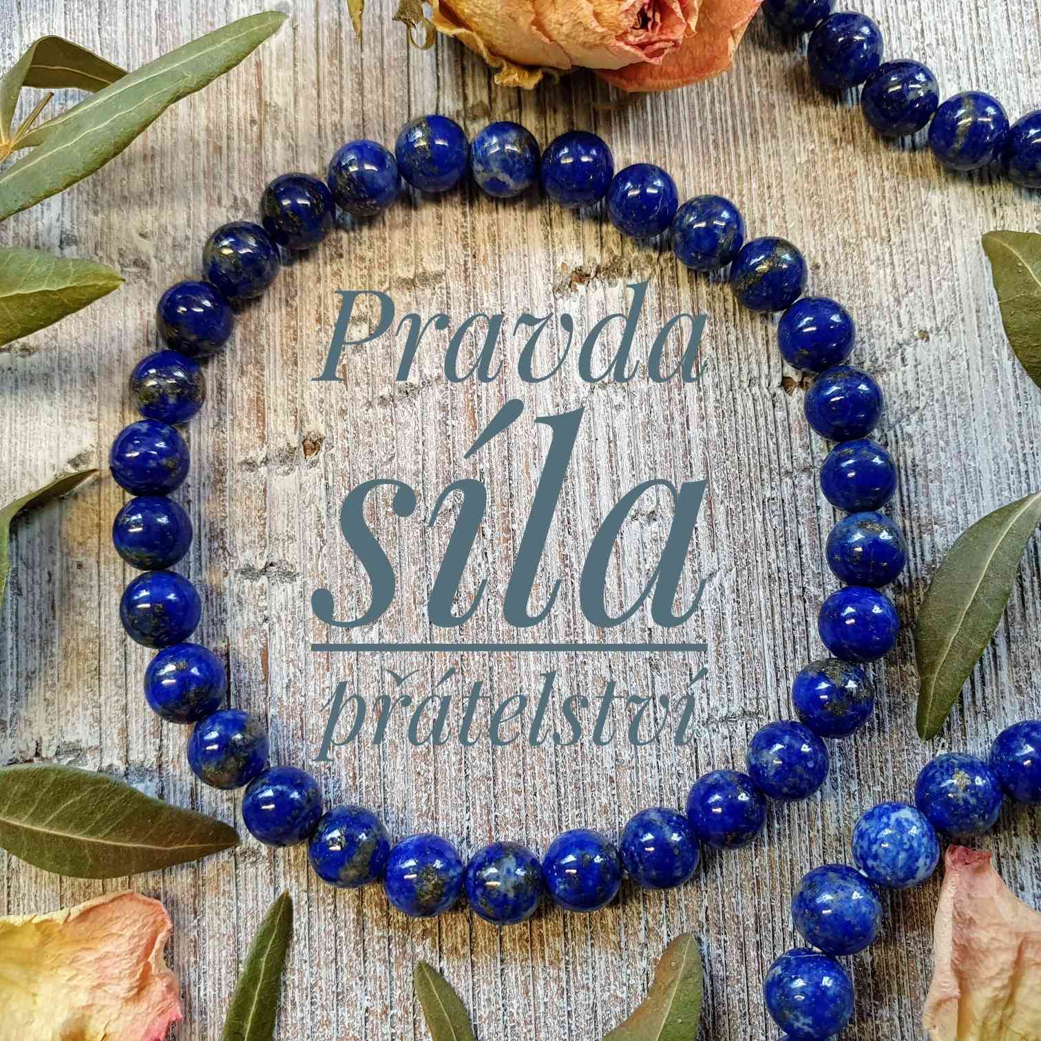 NÁRAMEK Z MINERÁLU LAPIS LAZULI 6 mm