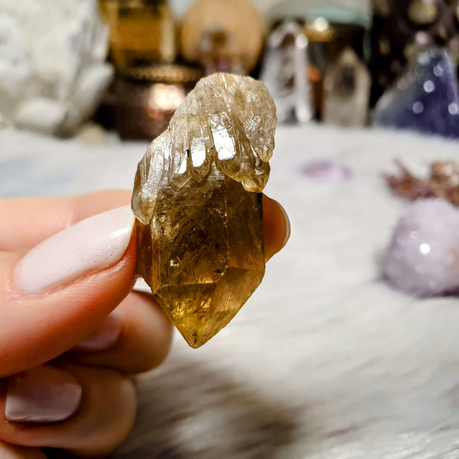 Citrín kundalini katedrála - vzácný surový Mistrovský krystal z afrického Konga X. 11 g