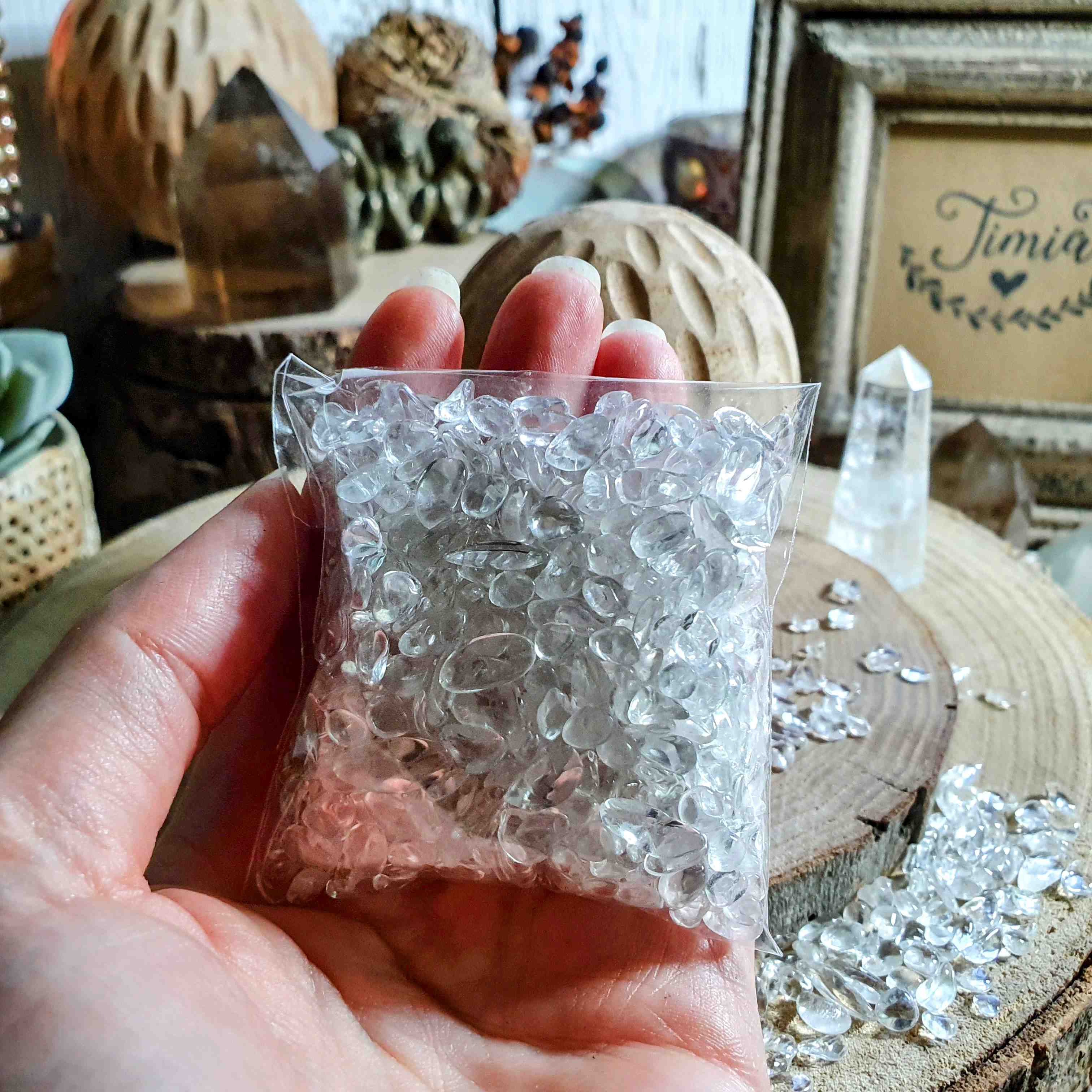Křišťál - tromlovaný mini kamínek z Brazílie 100g