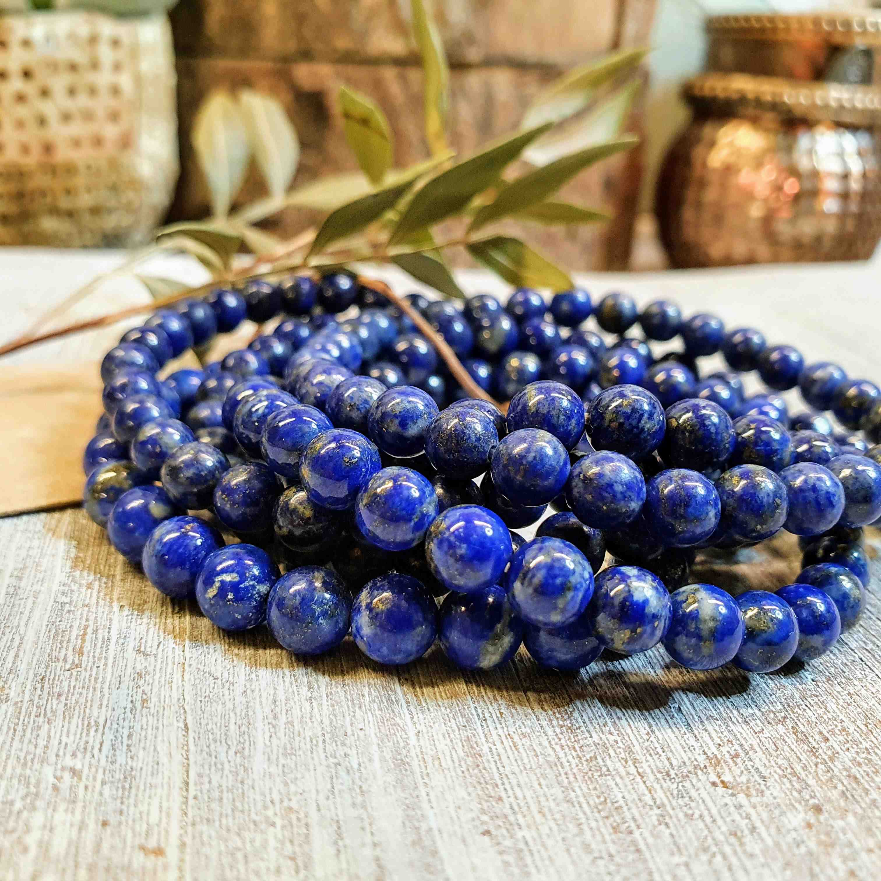 NÁRAMEK Z MINERÁLU LAPIS LAZULI 6 mm