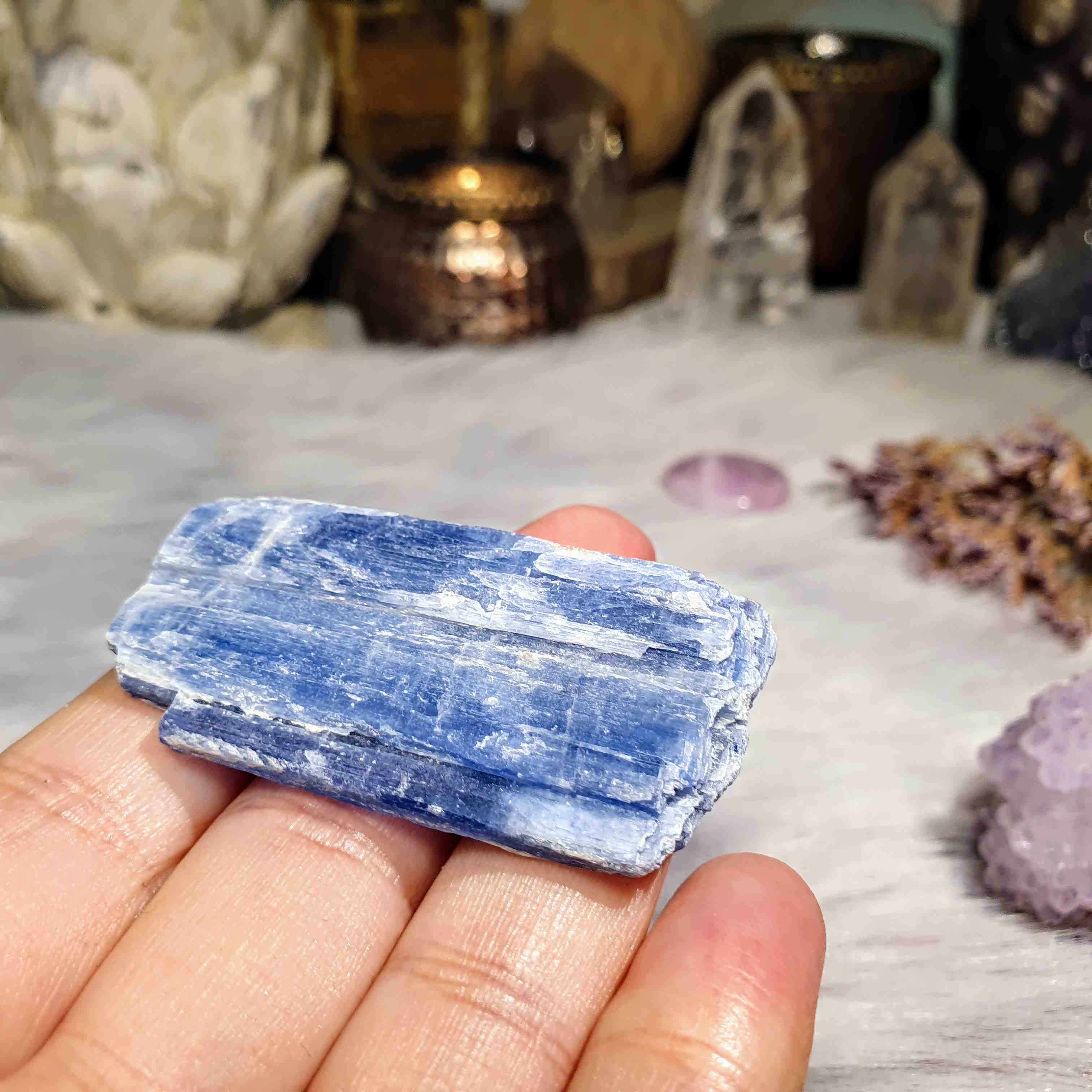 Kyanit modrý - pevná surová čepel z Brazílie F. 21 g