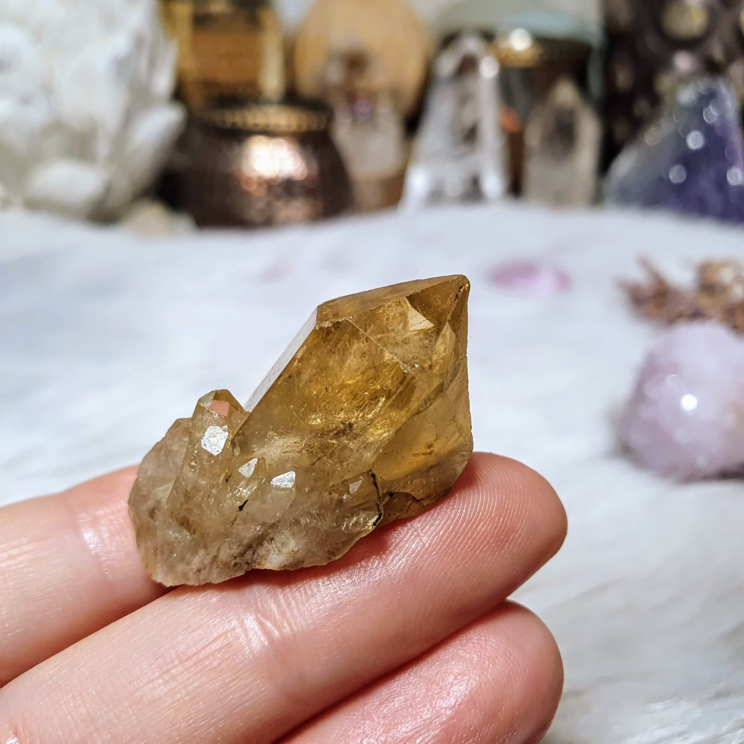 Citrín kundalini katedrála - vzácný surový Mistrovský krystal z afrického Konga X. 11 g