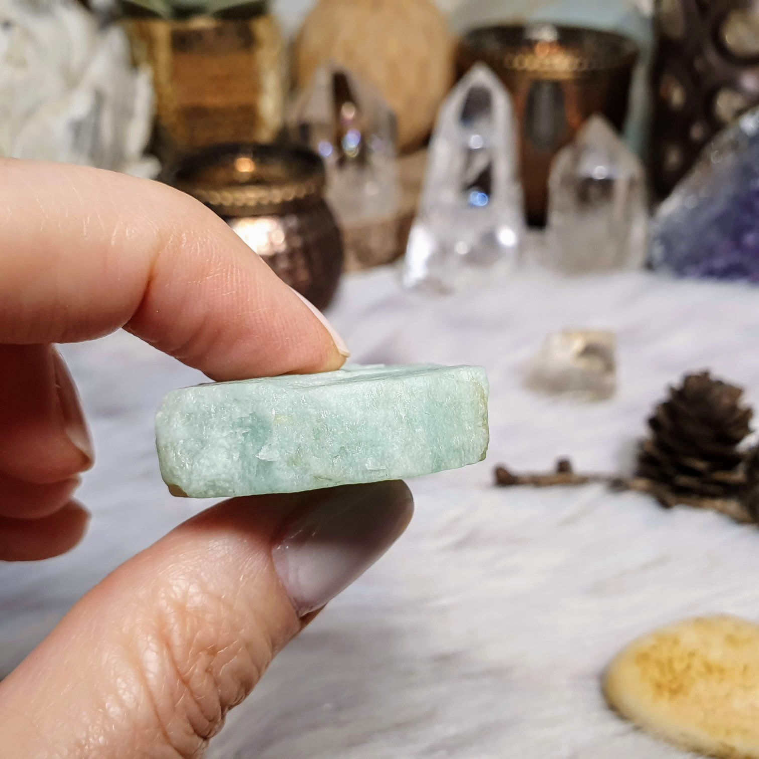 Amazonit - surový kámen v extra kvalitě z Brazílie G. 21 g 