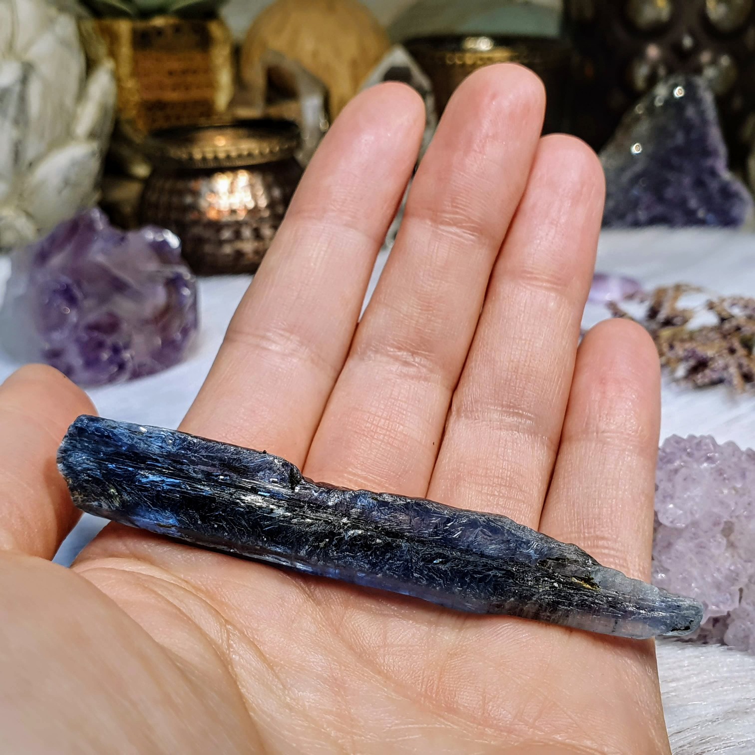 Kyanit modrý - pevná surová čepel ze Zimbabwe I. 22 g 