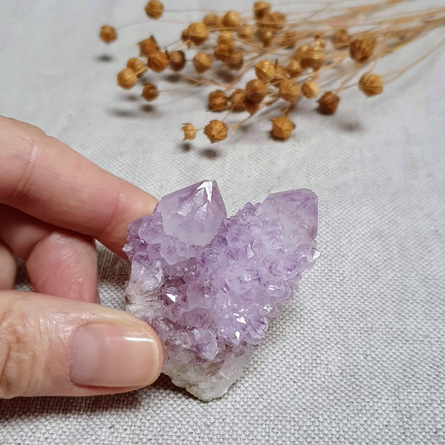 Ametystový kaktusový křemen ~ Spirit Quartz ~ unikátní přírodní krystal z JAR A. 54 g