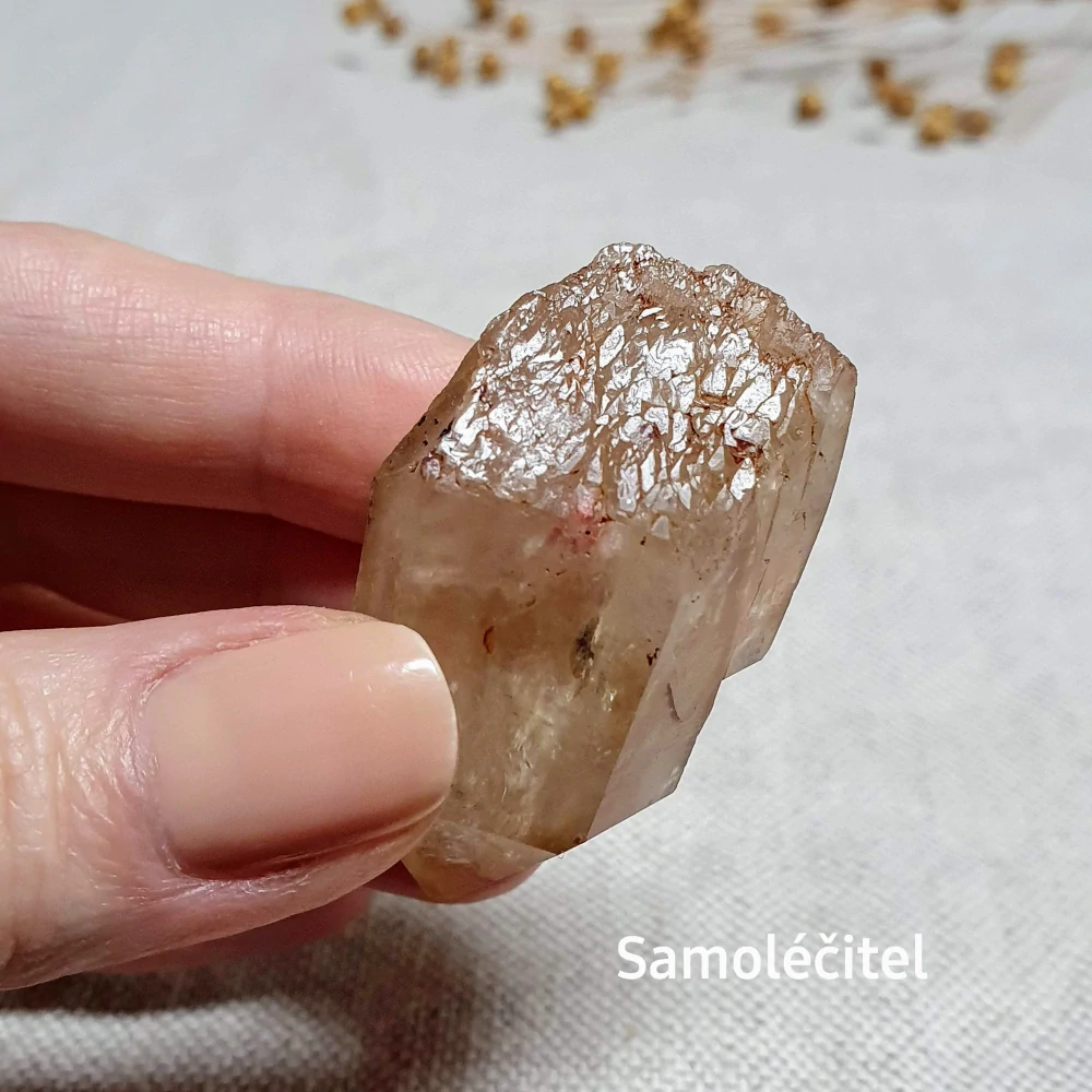 Citrín - vzácný surový mistrovský krystal v extra kvalitě ze Zambie C. 35 g ~ Samoléčitel + Dévický chrám + Duha + Delfín 