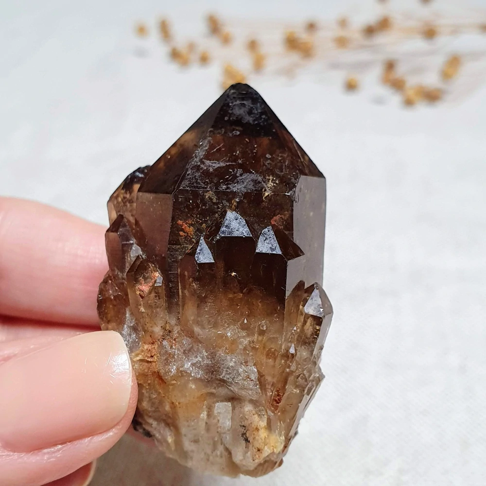 Citrín kundalini katedrála - vzácný tmavý surový mistrovský krystal v extra kvalitě z afrického Konga B. 45 g
