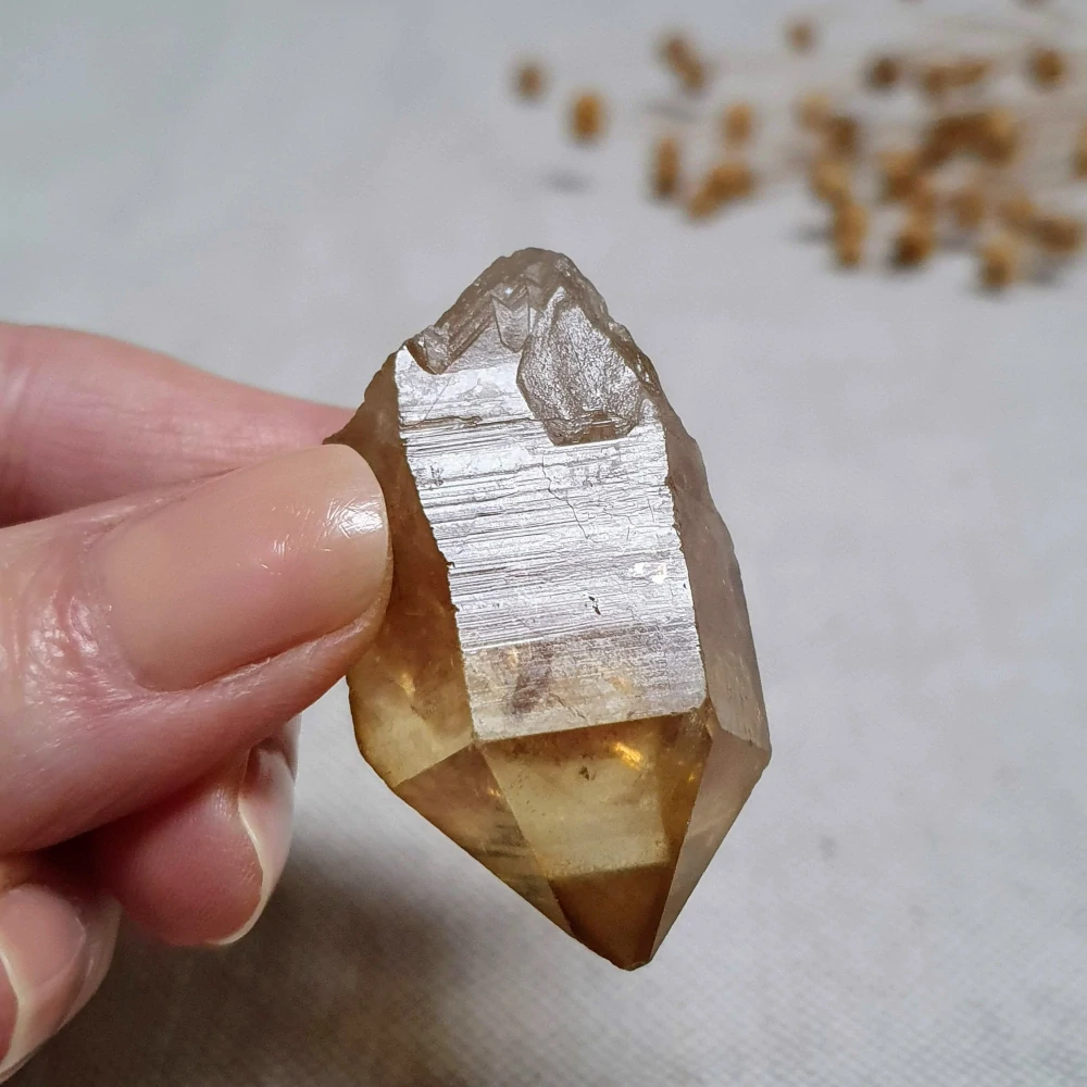 Citrín kundalini - vzácný surový mistrovský krystal v extra kvalitě z afrického Konga E. 30 g ~ Channeling + Duha + Dévický chrám + Fantom 