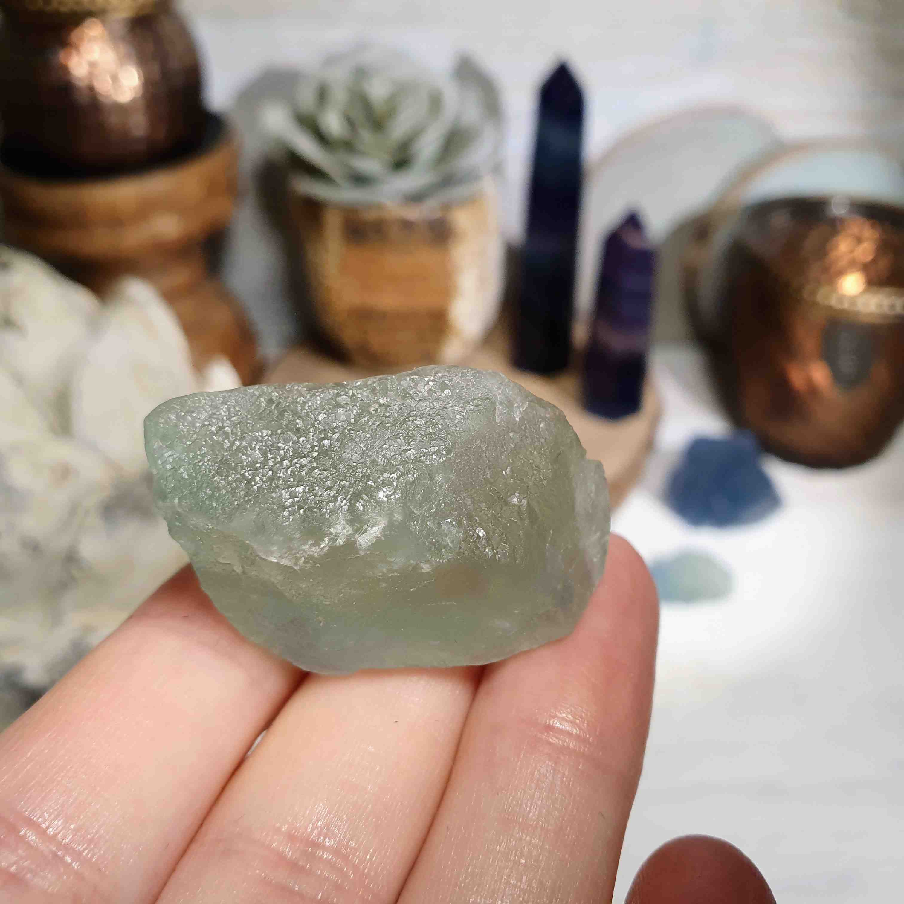 Fluorit zeleno-modrý ~ surový kus krystalu v extra kvalitě z Číny G. 26 g 