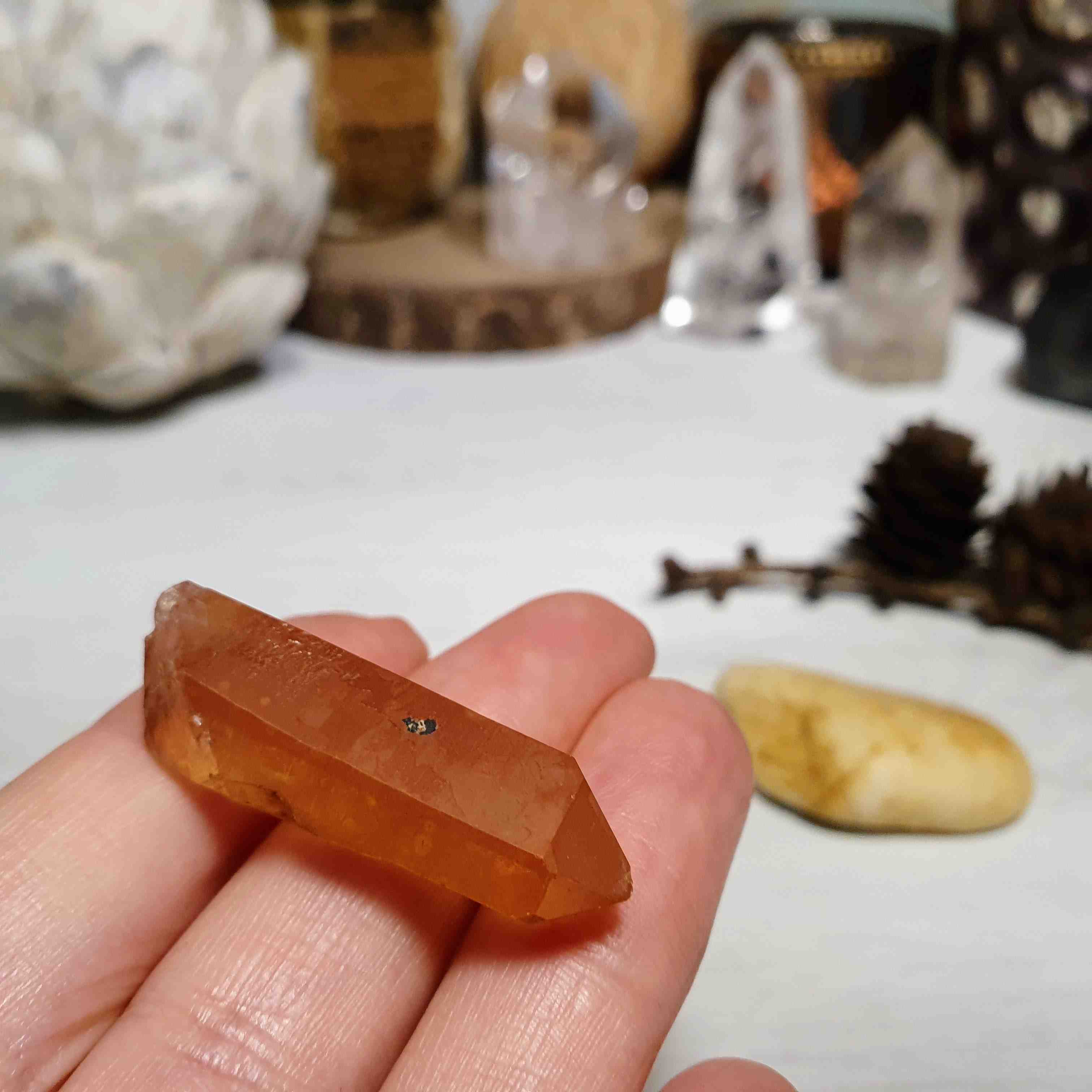 Tangerine krystal - unikátní přírodní krystal z Brazílie L. 8 g 