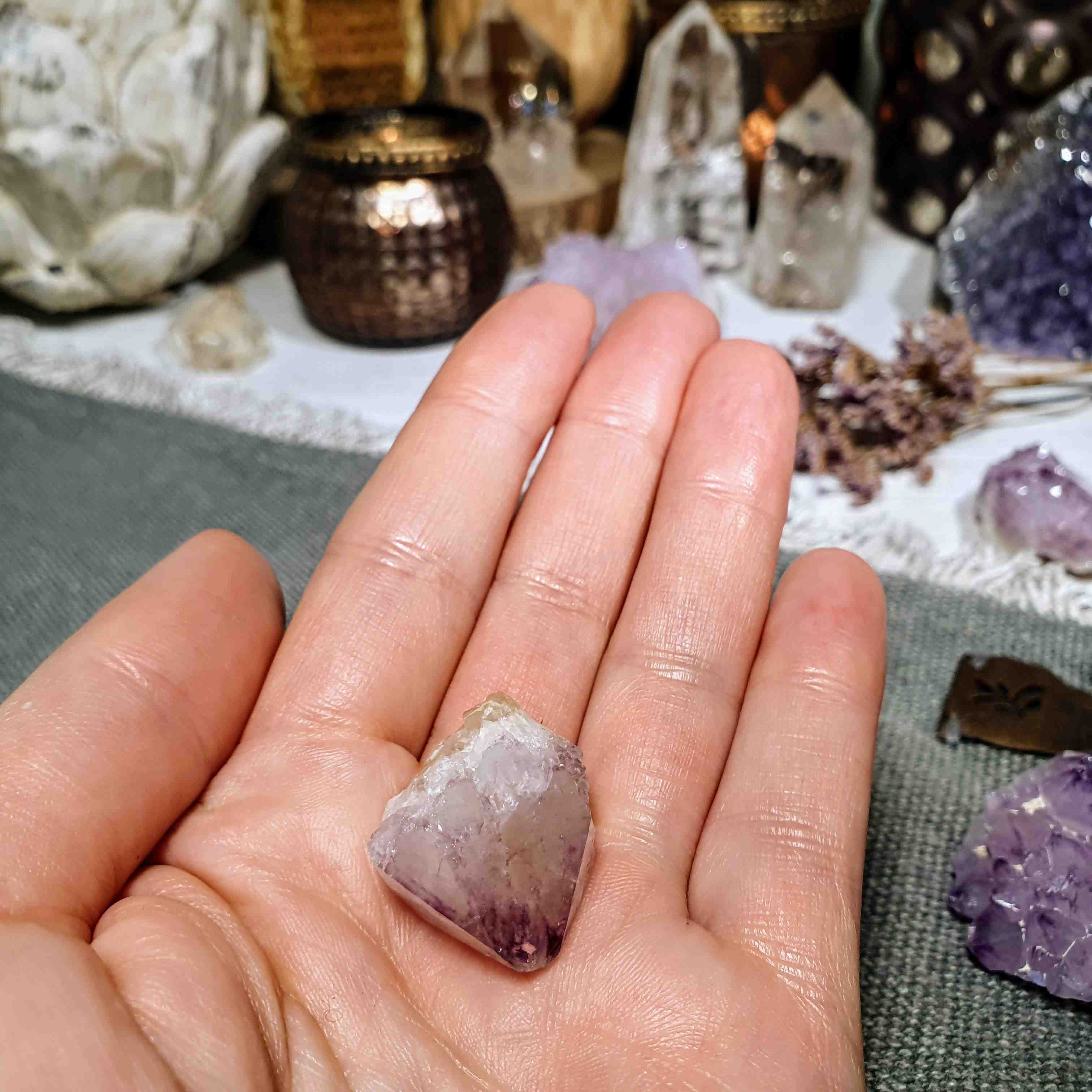 Ametystový kaktusový křemen ~ Spirit Quartz ~ unikátní přírodní krystal z JAR O. 10 g