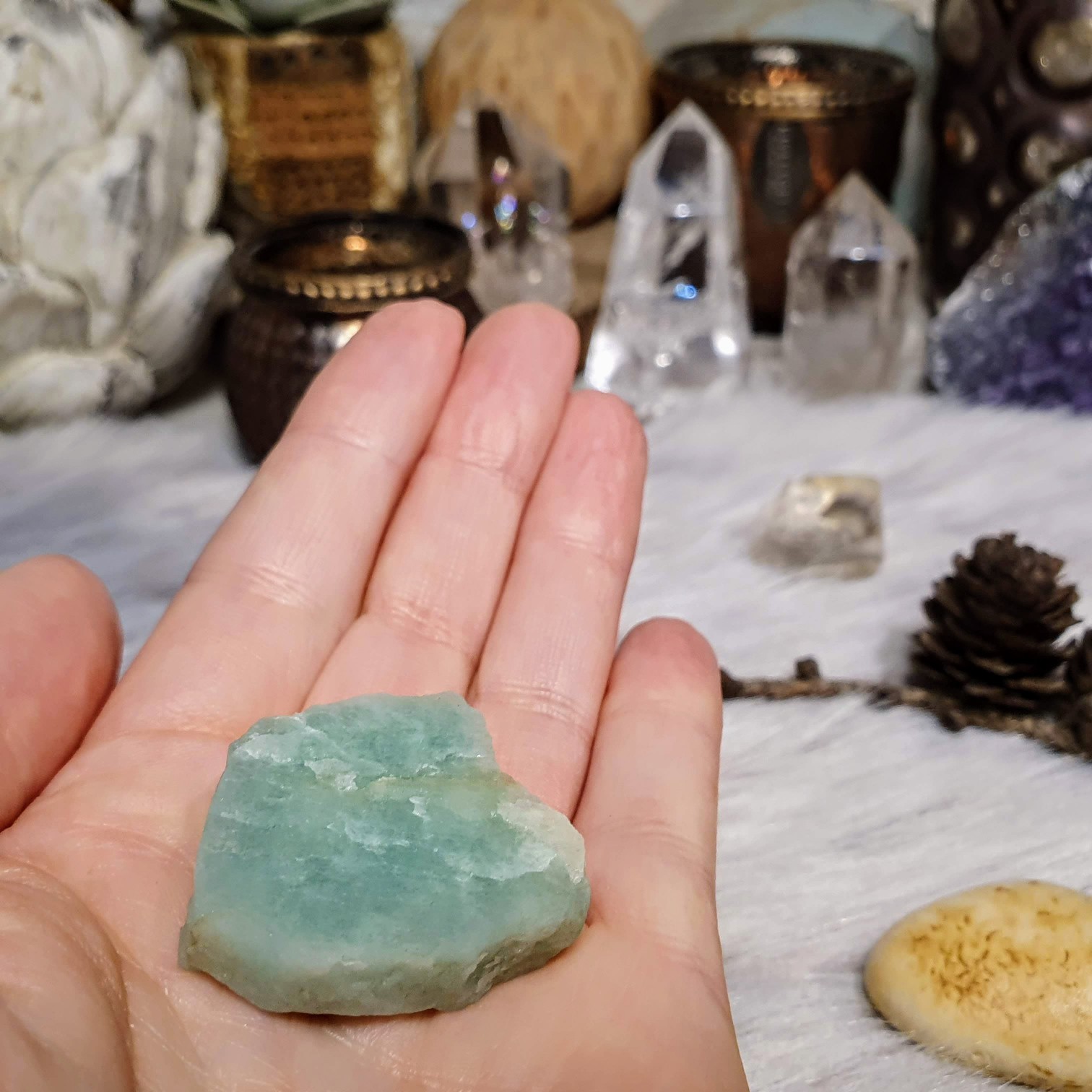 Amazonit - surový kámen v extra kvalitě z Brazílie G. 21 g 