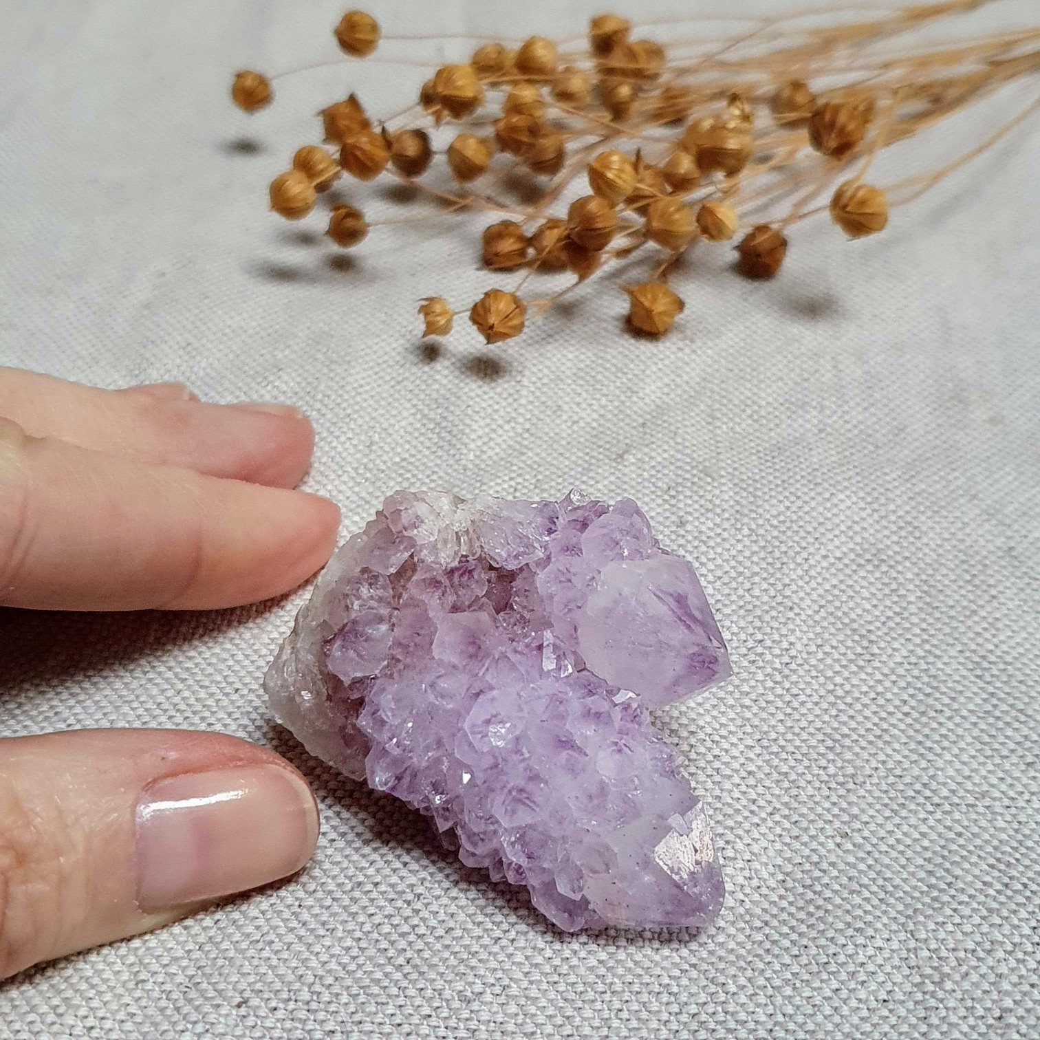 Ametystový kaktusový křemen ~ Spirit Quartz ~ unikátní přírodní krystal z JAR A. 54 g
