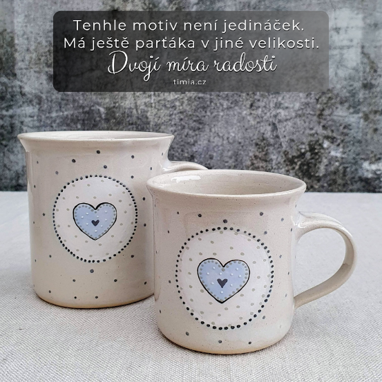 Malovaný keramický hrnek se srdíčkem 350 ml