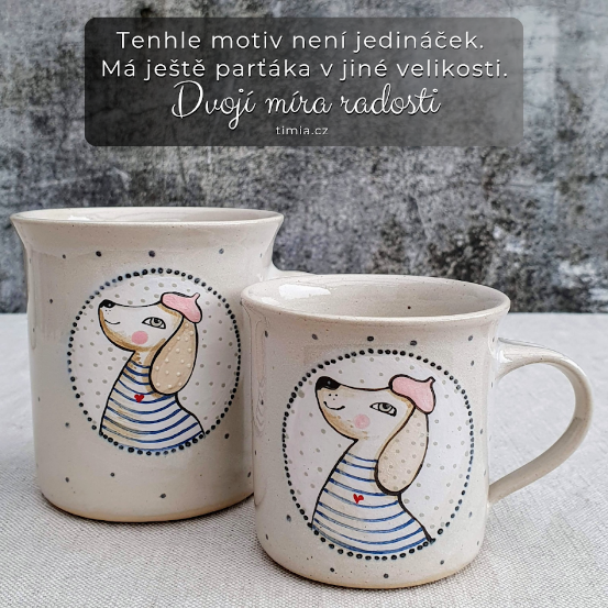 Malovaný keramický hrnek s pejskem 350 ml 