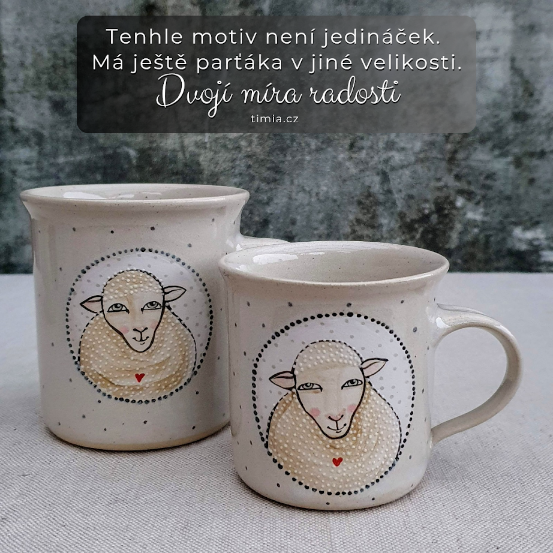 Malovaný keramický hrnek s ovečkou 200 ml