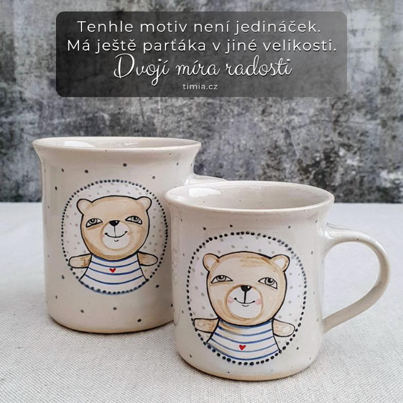Malovaný keramický hrnek s medvídkem 350 ml 