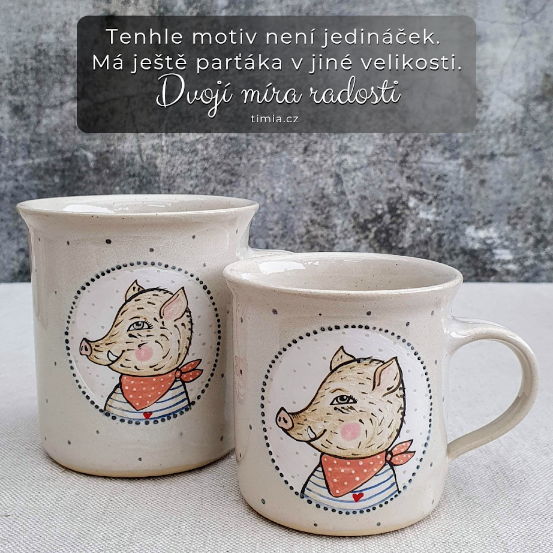 Malovaný keramický hrnek s divočákem 350 ml 