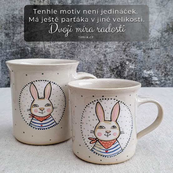 Malovaný keramický hrnek se zajíčkem 200 ml