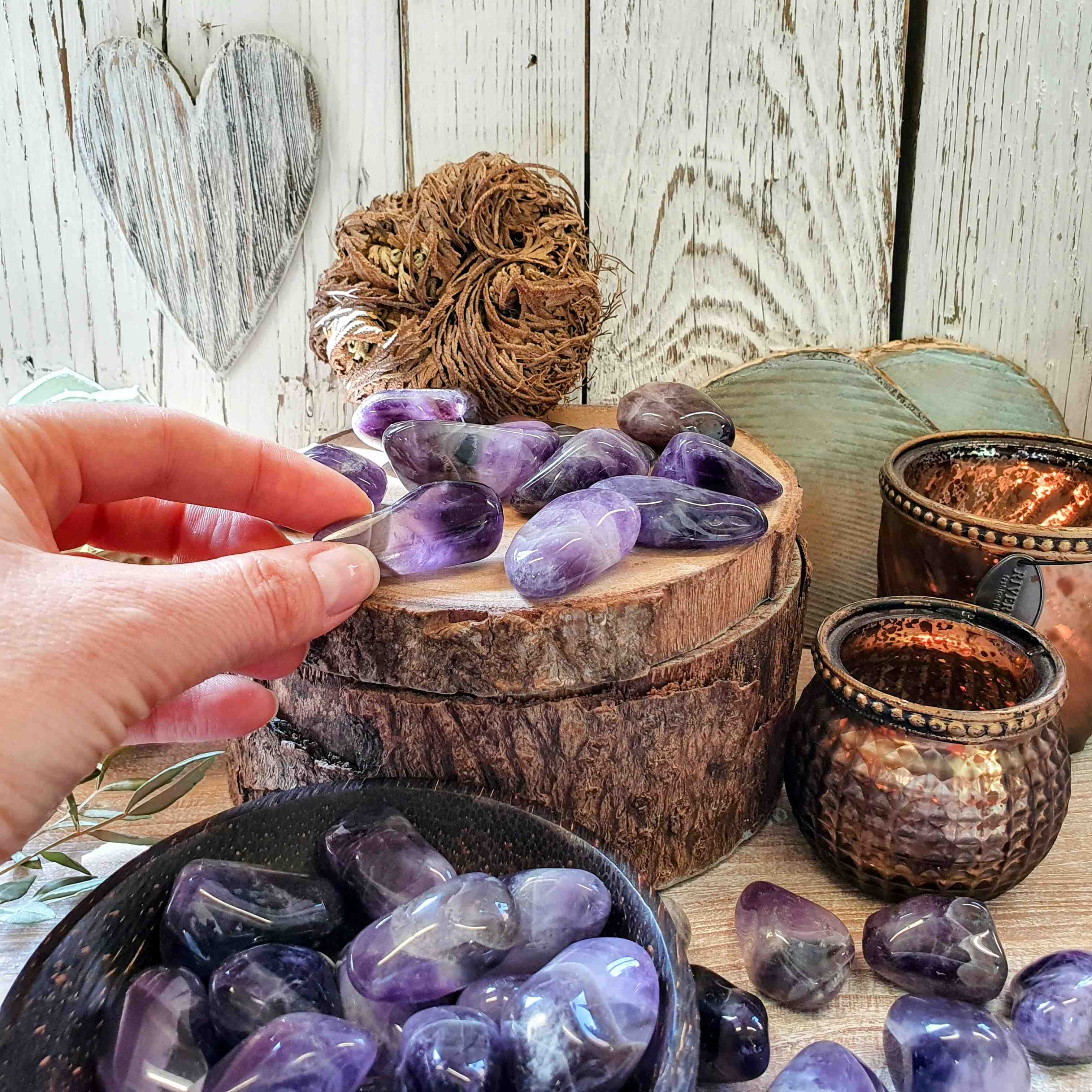 Ametyst chevron - tromlovaný kámen ze Zambie 13 - 20 g