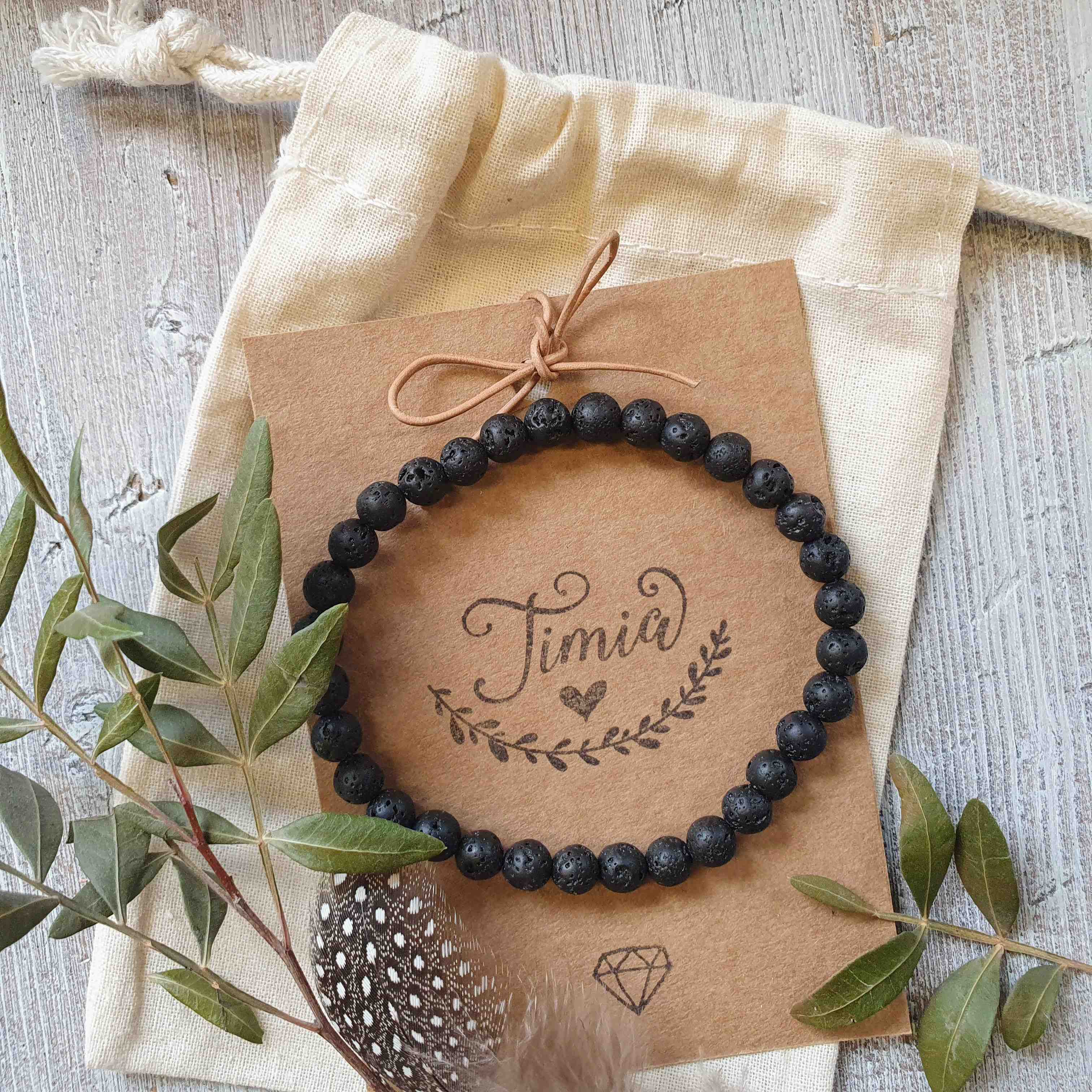 NÁRAMEK Z MINERÁLU LÁVOVÝ KÁMEN PÁNSKÝ 6 mm 