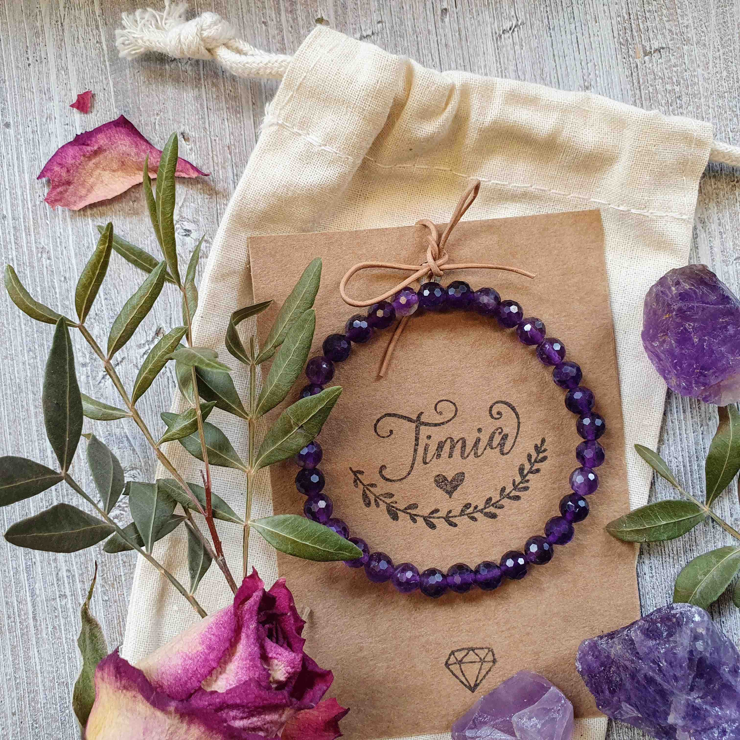 NÁRAMEK Z MINERÁLU AMETYST FAZETOVANÝ 6 mm 