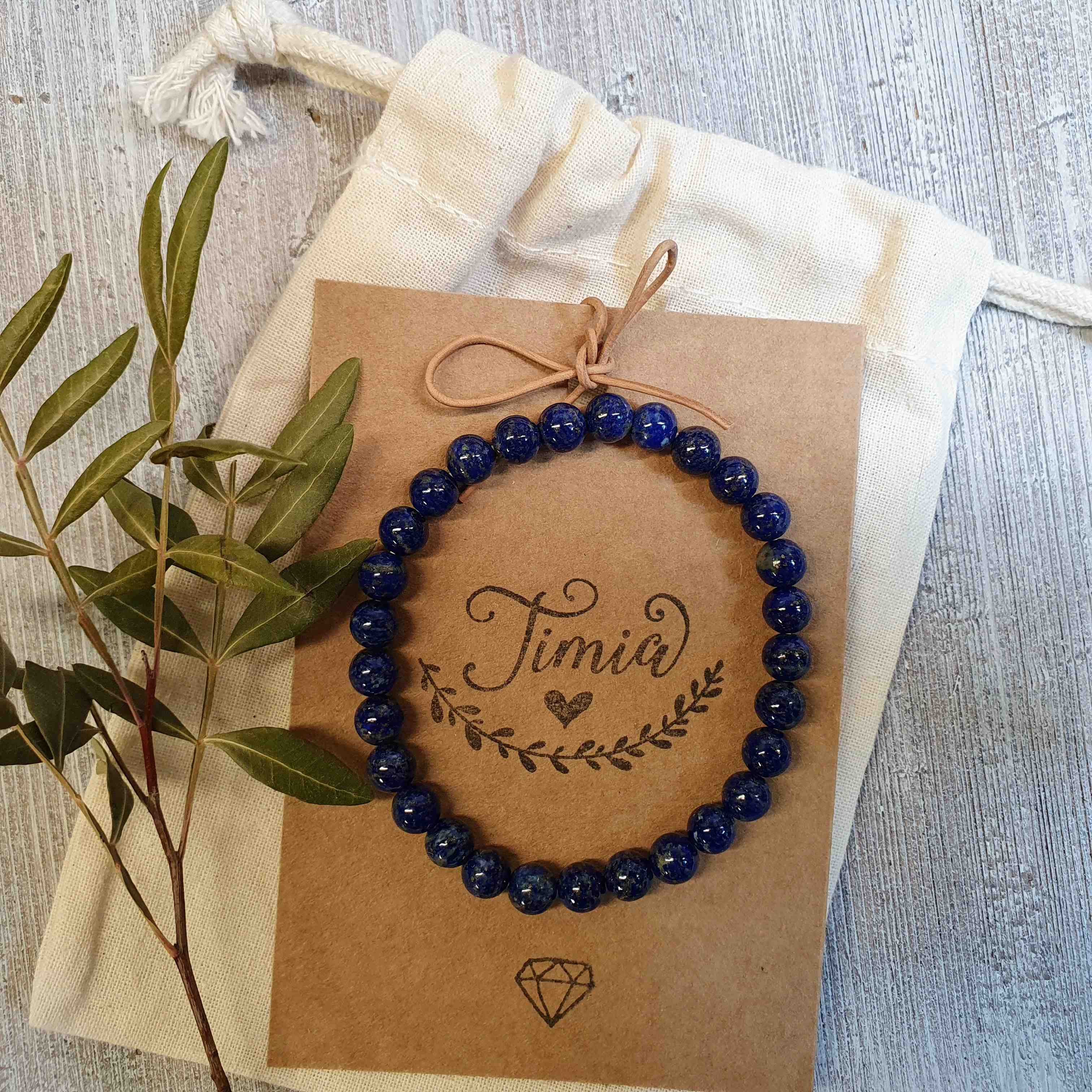 NÁRAMEK Z MINERÁLU LAPIS LAZULI 6 mm