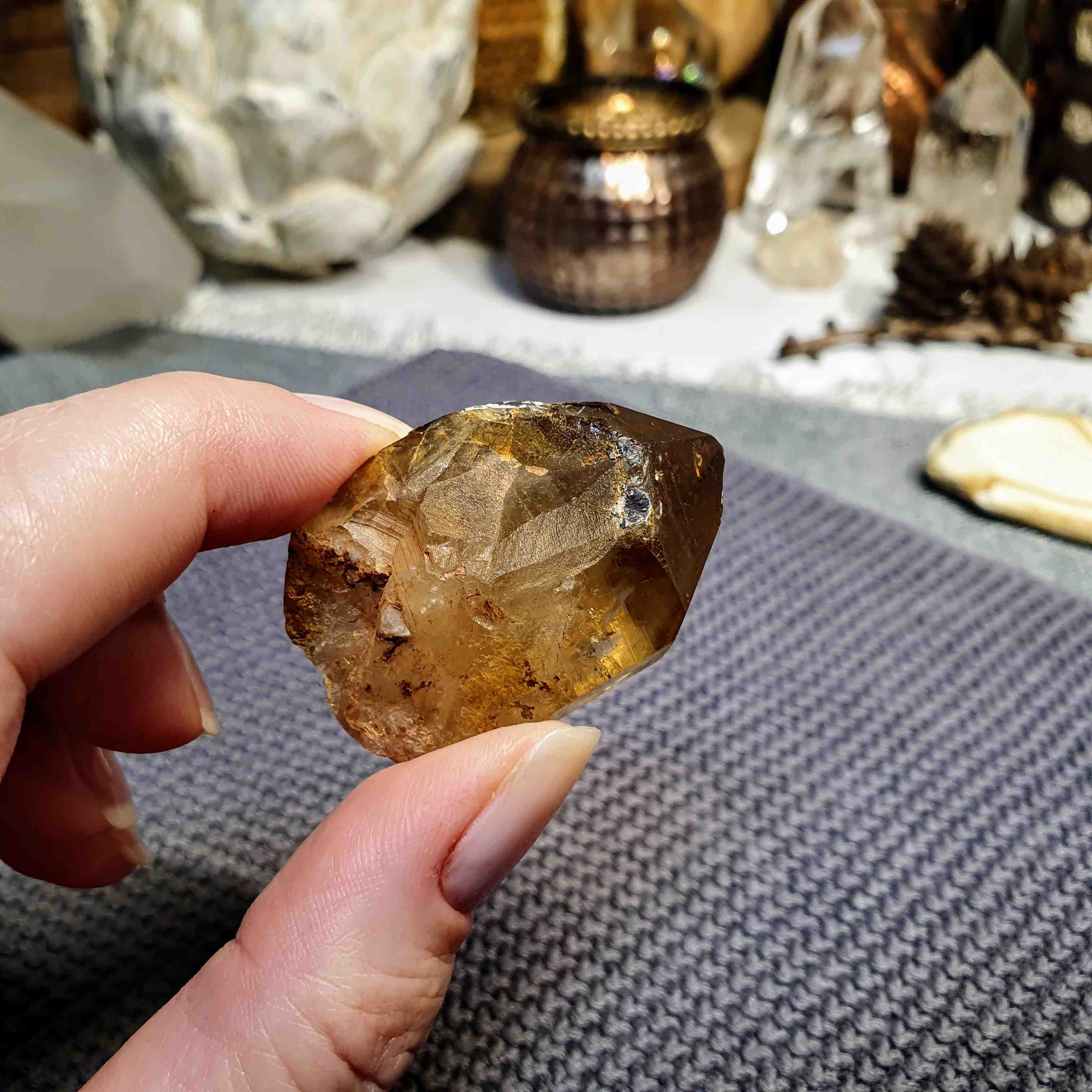 Citrín kundalini - vzácný surový krystal z afrického Konga A. 40 g