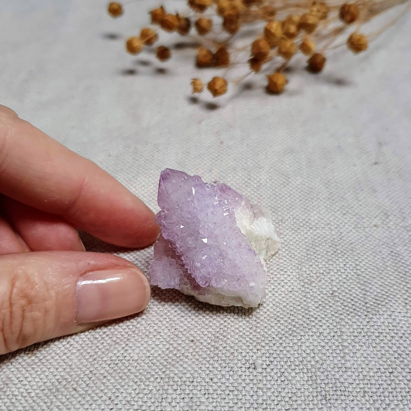 Ametystový kaktusový křemen ~ Spirit Quartz ~ unikátní přírodní krystal z JAR D. 33 g