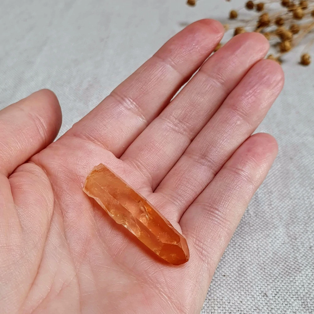 Tangerine krystal - unikátní surový mistrovský krystal v extra kvalitě z Brazílie G. 8 g ~ vzácný Dow krystal- kristovské vědomí 