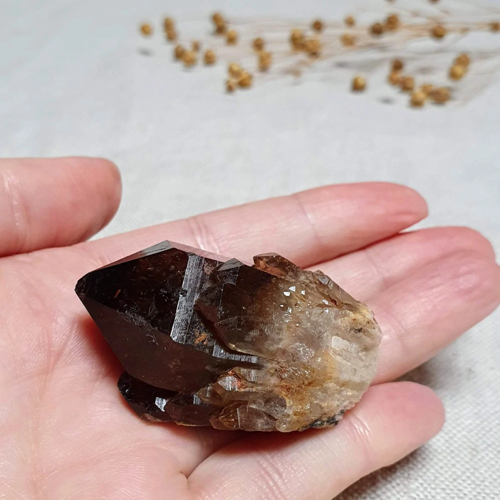 Citrín kundalini katedrála - vzácný tmavý surový mistrovský krystal v extra kvalitě z afrického Konga B. 45 g