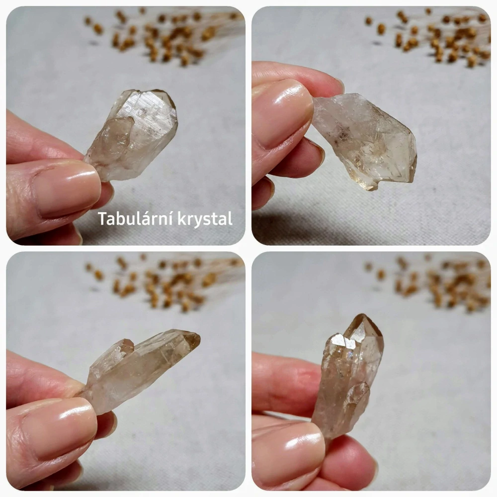 Citrín kundalini katedrála - vzácný surový mistrovský krystal v extra kvalitě z afrického Konga D. 10 g ~ Tabulární krystal + Duha