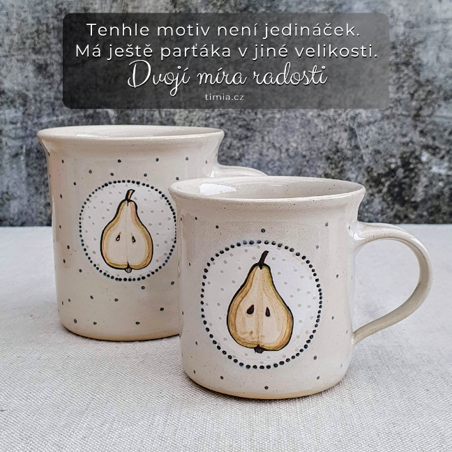 Malovaný keramický hrnek s hruškou 350 ml 