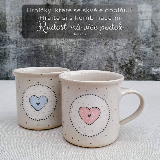Malovaný keramický hrnek se srdíčkem 200 ml