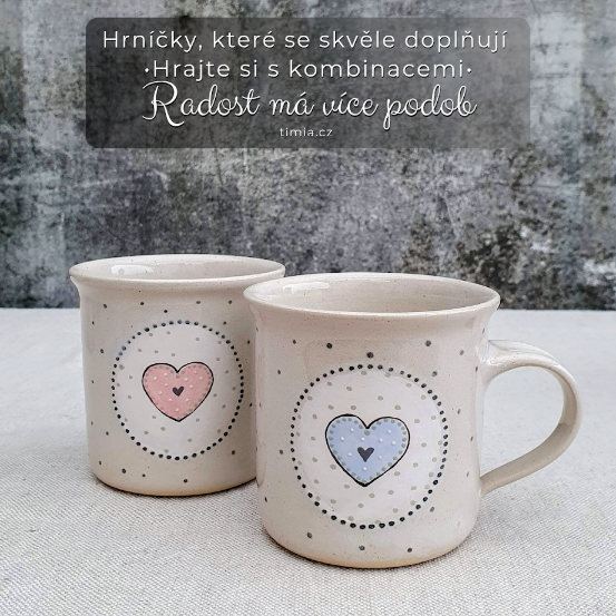 Malovaný keramický hrnek se srdíčkem 200 ml