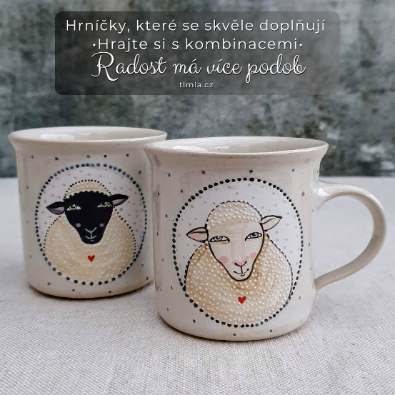 Malovaný keramický hrnek s ovečkou 200 ml