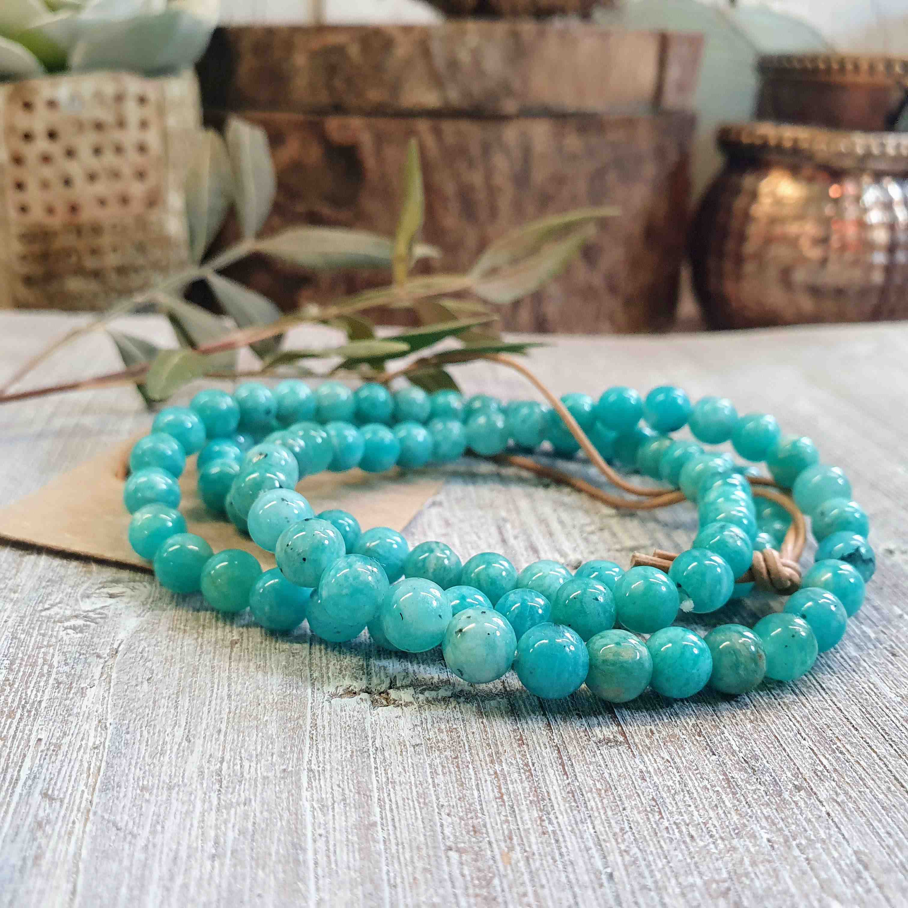 NÁRAMEK Z MINERÁLU AMAZONIT 6 mm 