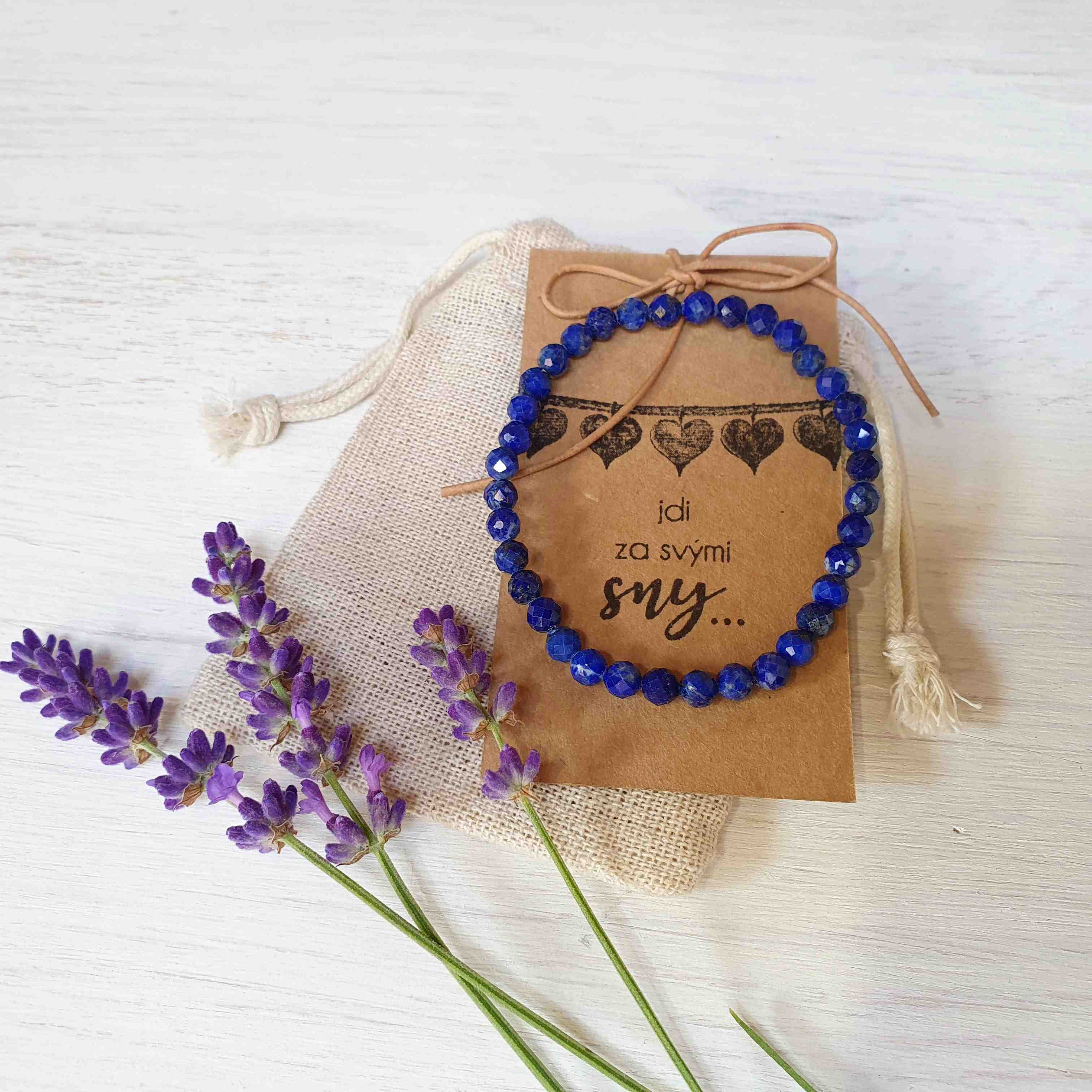 NÁRAMEK Z MINERÁLU LAPIS LAZULI FAZETOVANÝ 5 mm