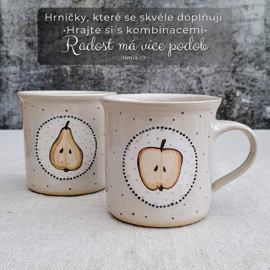 Malovaný keramický hrnek s jablkem 200 ml