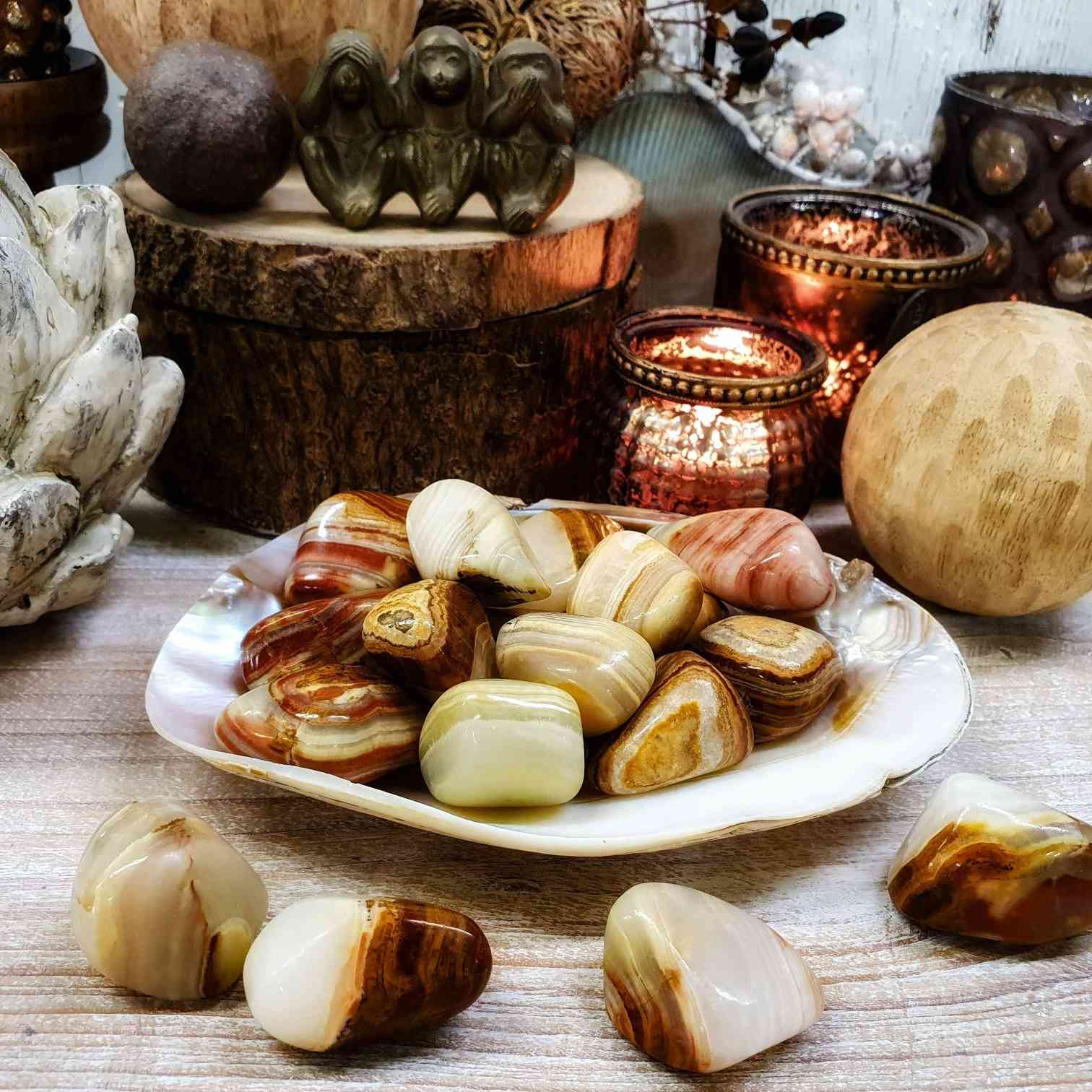 Aragonit - ručně tromlovaný kámen z Pákistánu 24 - 34 g 