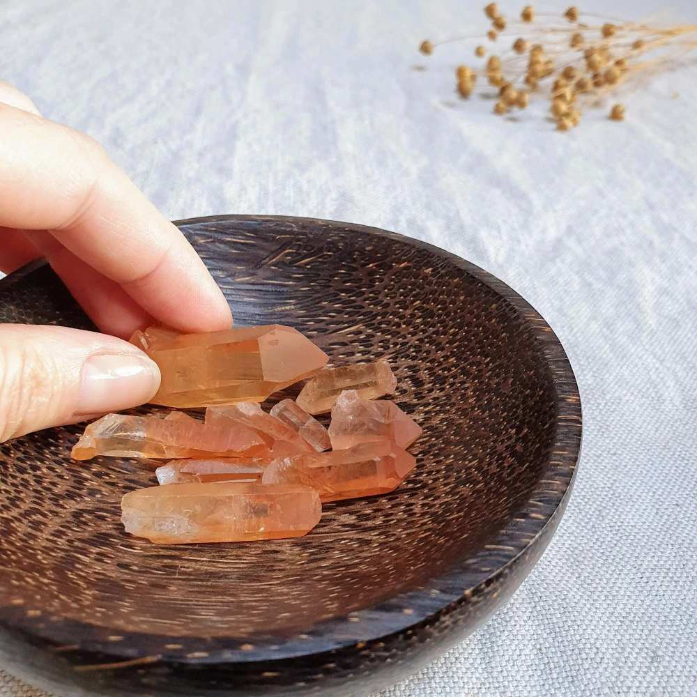 Tangerine krystal - unikátní surový mistrovský krystal z Brazílie - 40 g balíček krystalů  