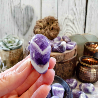 Ametyst chevron - tromlovaný kámen z Malawi 14 - 29 g
