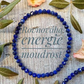 NÁRAMEK Z MINERÁLU LAPIS LAZULI FAZETOVANÝ 4 mm