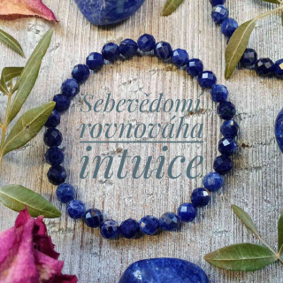NÁRAMEK Z MINERÁLU SODALIT FAZETOVANÝ 6 mm 