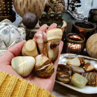 Aragonit - ručně tromlovaný kámen z Pákistánu 24 - 34 g 