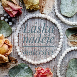 NÁRAMEK Z MINERÁLU MĚSÍČNÍ KÁMEN BÍLÝ 4 mm 