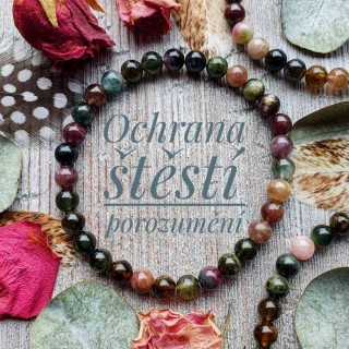 NÁRAMEK Z MINERÁLU TURMALÍN BAREVNÝ 5-6 mm