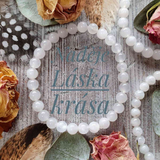 NÁRAMEK Z MINERÁLU MĚSÍČNÍ KÁMEN BÍLÝ 6 mm 